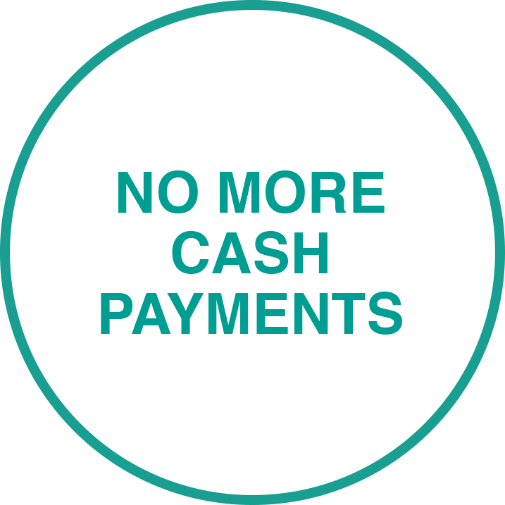No more cash payments No more cash payments