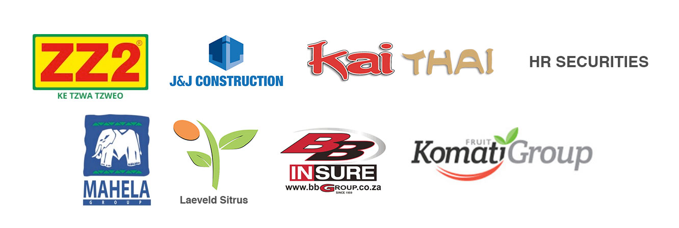 ZZ2, J&J Construction, KaiThai, HR Securities, Mahela, Laeveld Sitrus, BB Group, Komati Group